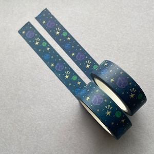 GALAXY WASHI TAPE || dunkelblaues Washitape mit himmlischen Kritzeleien