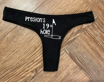 personalized 19th Hole Funny golf underwear bachelorette party wedding party fun valentines anniversary