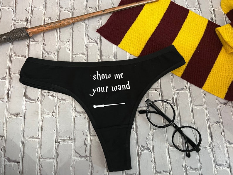 Show me your wand Chamber of secrets Slytherin Funny underwear bachelorette party wedding party fun valentines anniversary image 1