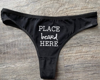 Place beard here Funny underwear bachelorette party wedding thong bride valentine