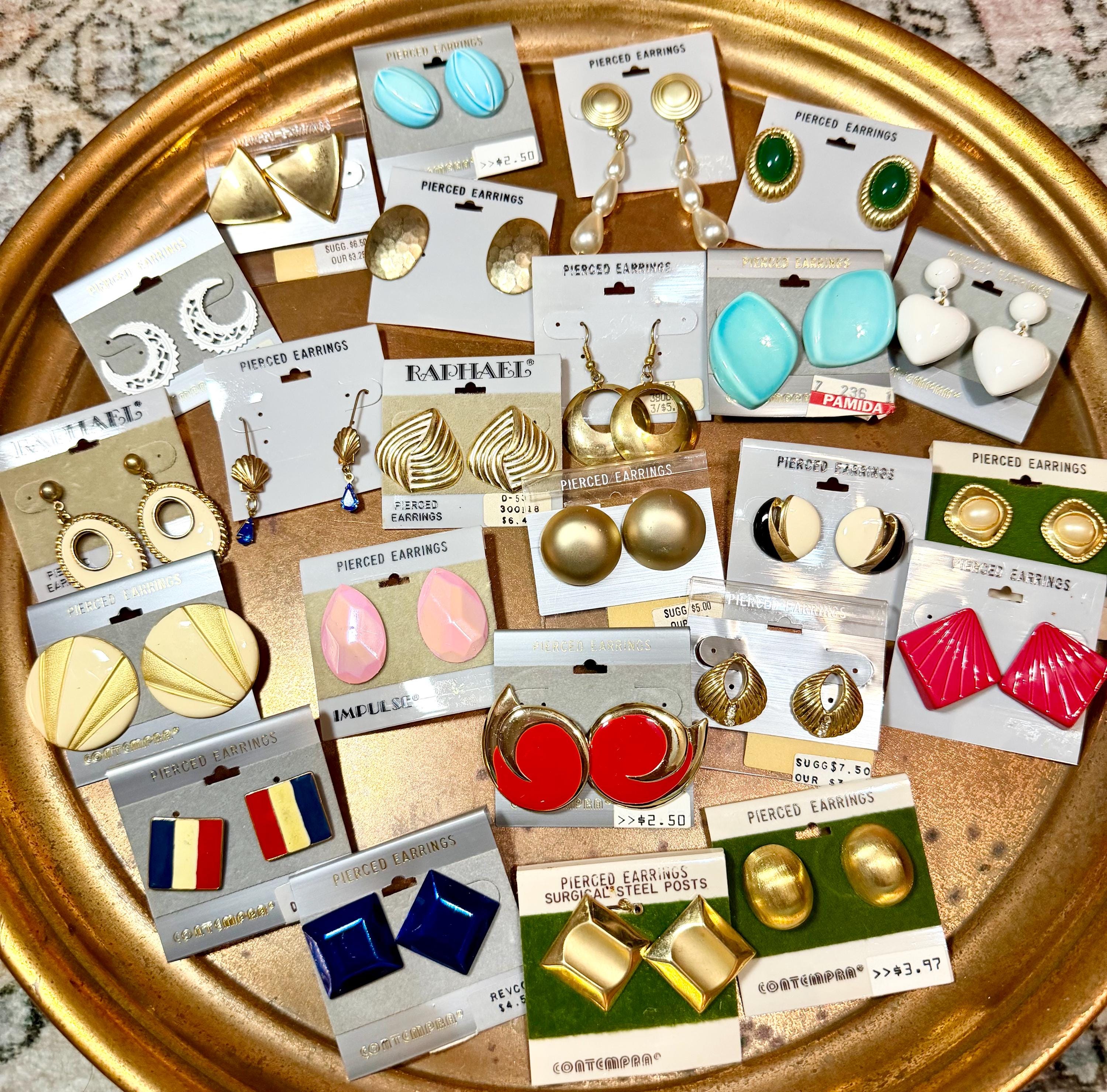 Vintage 80s 90s Earrings Mystery Bag | 5 Pairs Deadstock Jewelry
