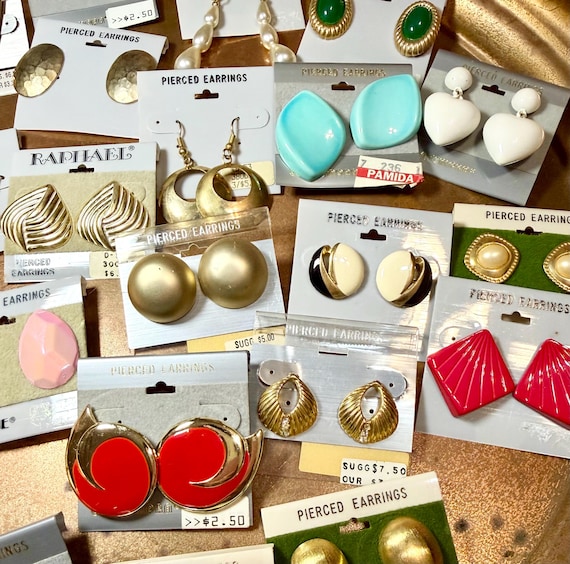 Vintage 80s 90s Earrings Mystery Bag | 5 Pairs Deadstock Jewelry