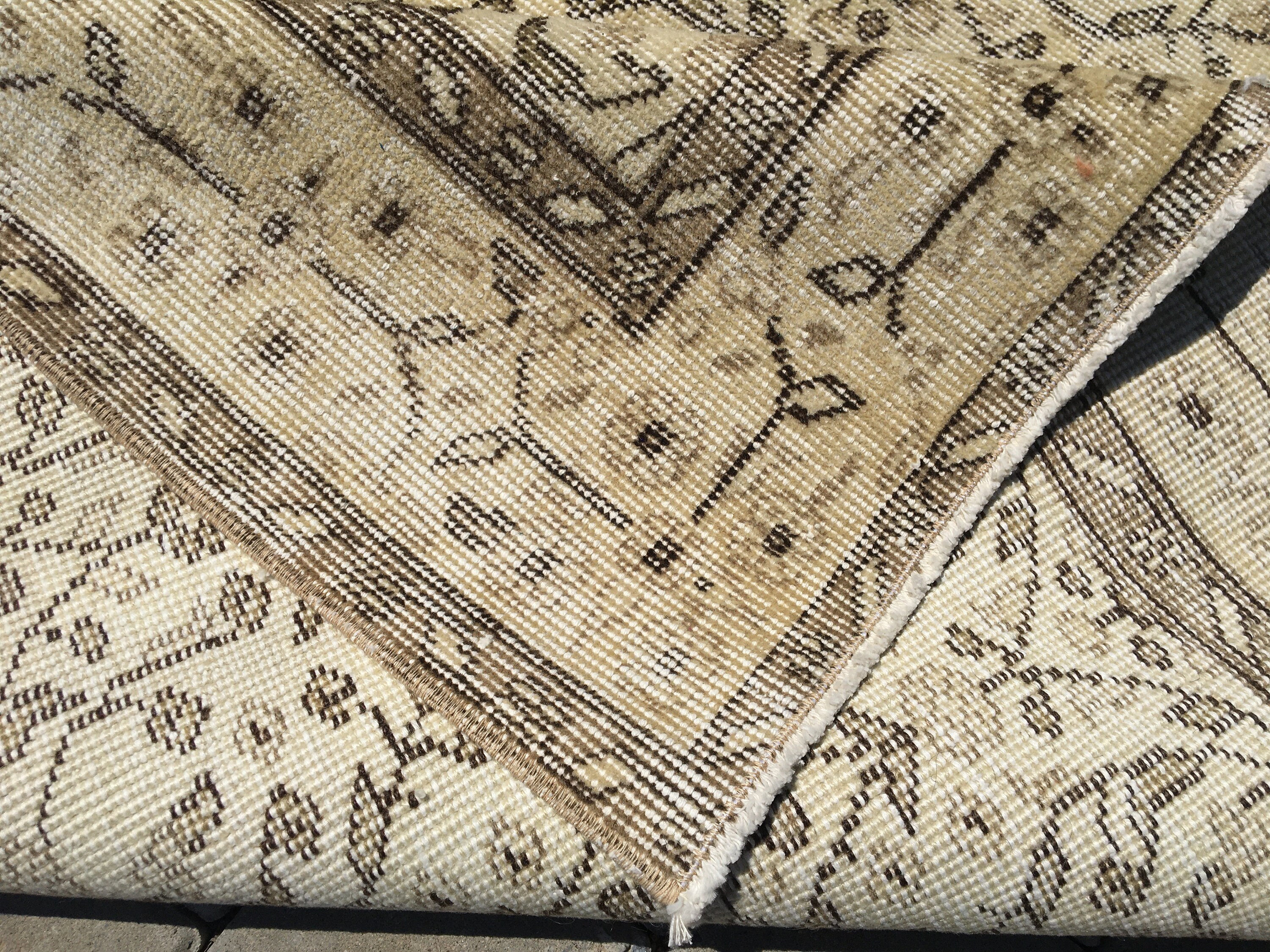 153x255=390 cm SKU:3710 5'0x8'3 feet 60x100 inches 5x8 BEIGE Turkish rug,Vintage Rug,Oushak Area rug,Handmade rug Anatolian rug