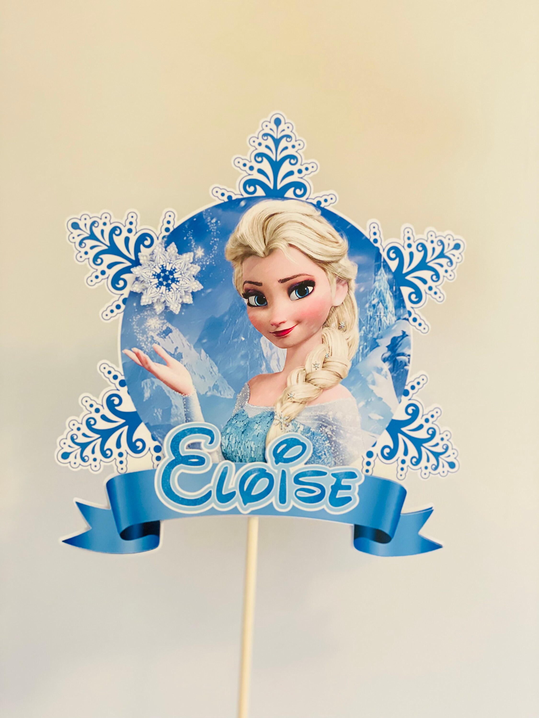 Frozen Cake Topper 3D Elsa Happy Birthday Personalised Etsy UK