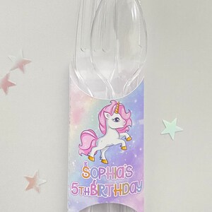 Cubiertos personalizados con unicornio para niños
