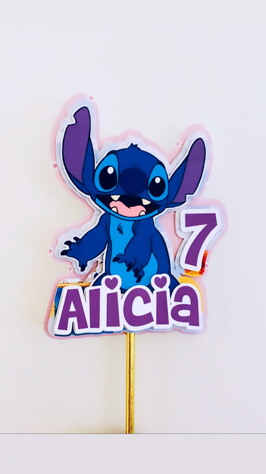 Buy Stitch Cake Topper 3D Stitch, Happy Birthday, Personalised, Stitch  Party, Stitch Theme Name Online in India 