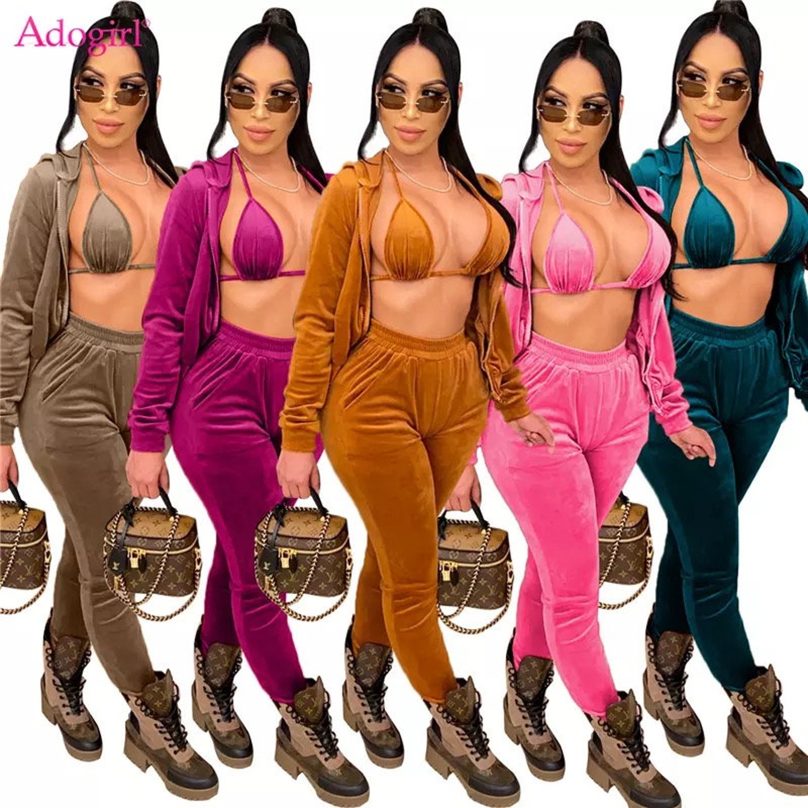 velvet jogger set