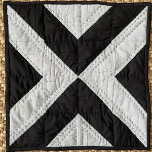 Black and Grey Quilted Wall Hanging