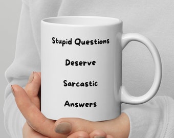 Taza de café con respuestas sarcásticas: un regalo divertido y gracioso