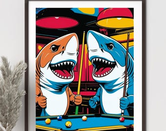 Pool Sharks, digital wall art