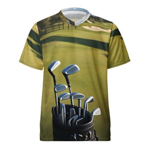 AOP Golf Realism unisex sports jersey, golf shirt, golf jersey, gift for golfer