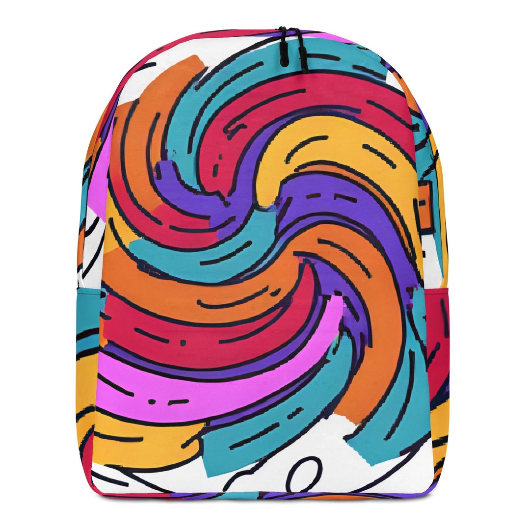 Swirls Street Art Backpack: Water-resistant School Book Bag - Etsy