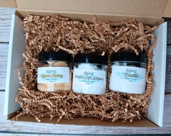 Handmade Sugar Scrub Gift Set - Honey, Vanilla, Oatmeal