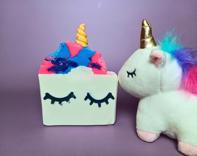 Handmade Unicorn Soap for Kids, Candy Scented Soap Art