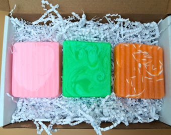Handmade Fruity Soap Collection Gift Set – Peach Apricot, Cucumber Melon, Lychee