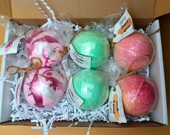 Handmade Bath Bomb Collection – Peach Apricot, Cucumber Melon, Lychee