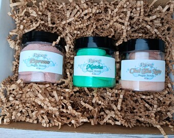 Cafe Sugar Scrub Collection Gift Set - Espresso, Chai Tea Latte, Matcha Handmade Sugar Scrubs