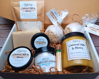 Oatmeal, Milk, & Honey Spa Bath Gift Set Care Package Self Care