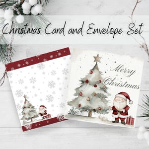 Druckbare Weihnachtsweihnachtskarte mit passendem Umschlag | DIY Weihnachtsgeschenk Kartenhalter mit Umschlag | Herunterladbare Urlaub Handwerk für Kinder