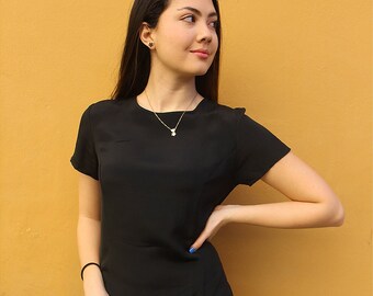 Black Silk Shift Dress