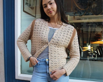 Crochet Cardigan in Brown