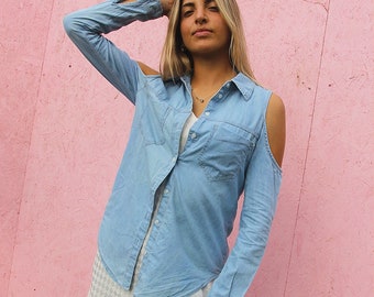 Denim Shirt with Long Sleeves