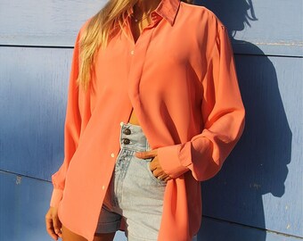 Orange Long Sleeve Blouse