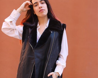 leather gilet womens