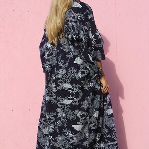 Long Kimono in Navy Blue image 6