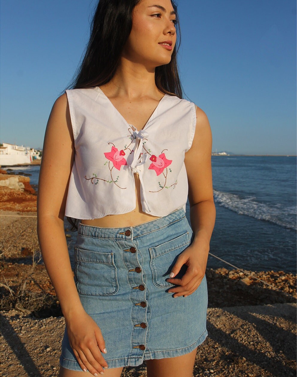 Blouse nouée devant hotsell