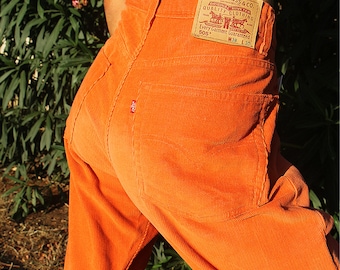 505 Levi's Jeans in Orange Corduroy 36"