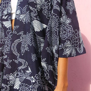 Long Kimono in Navy Blue image 4