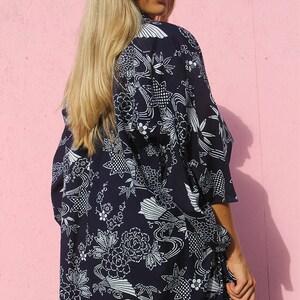 Long Kimono in Navy Blue image 3