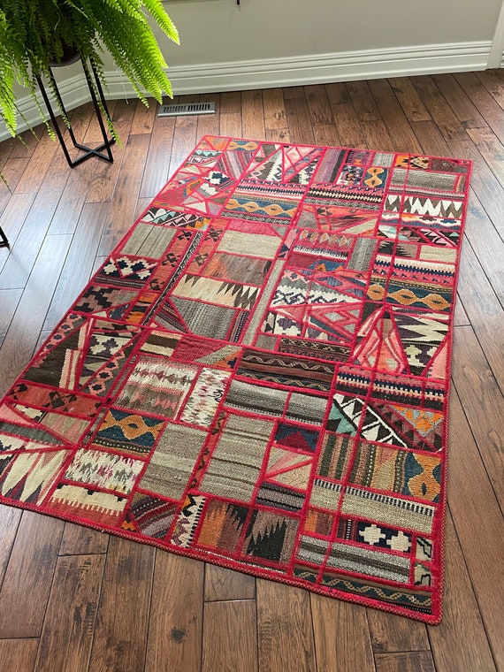 patchwork rug bohemian rug Turkish rug 69 x46 inch kilim Rug | Turkish Patchwork Area kilim rug Rug for livingroom