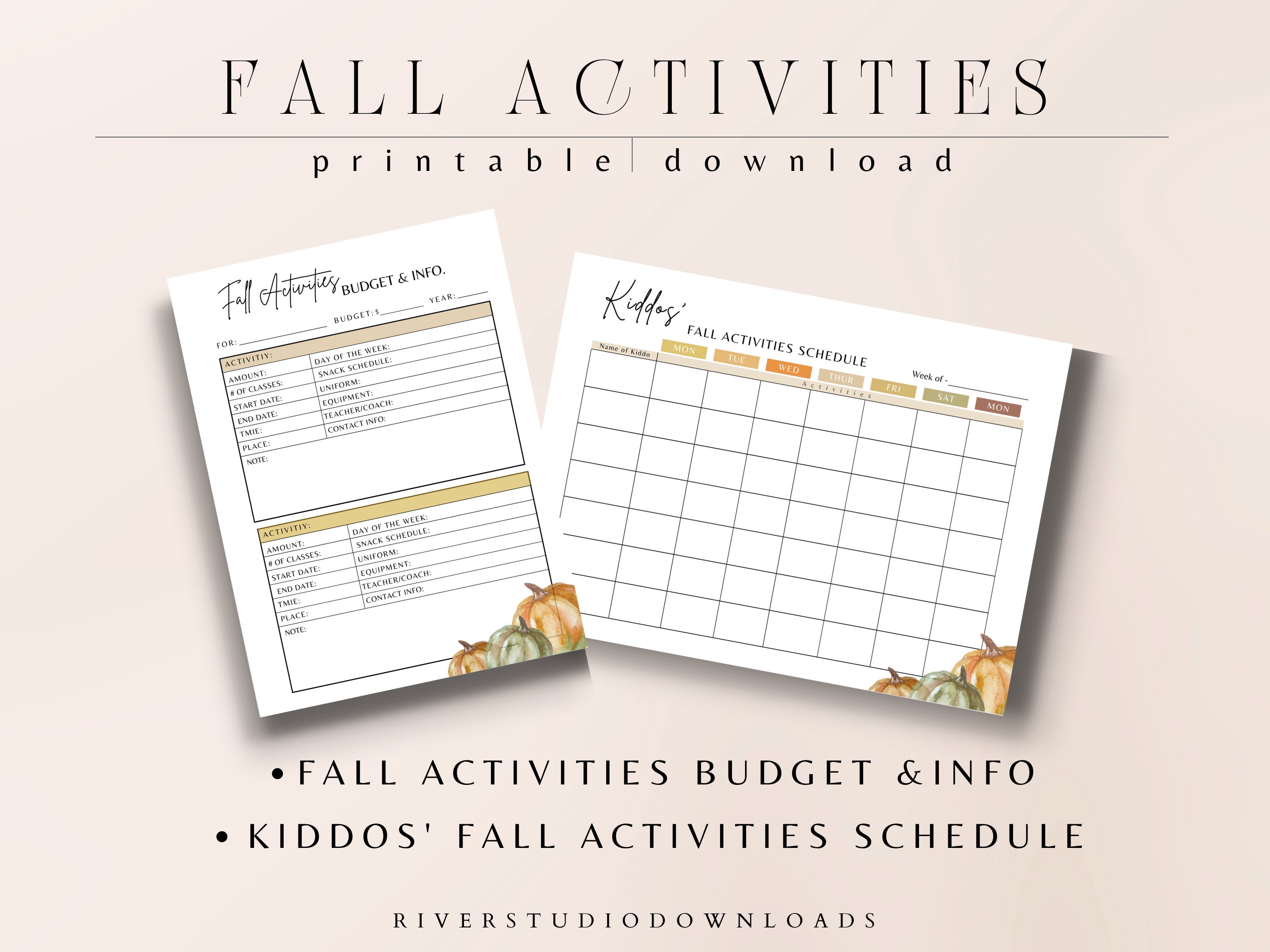Fall Planner Printable Page Inserts Fall Check List Fall Activities ...