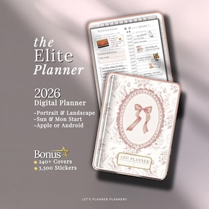 2026 Digital Planner GoodNotes iPad & Noteful template Notability Android Digital journal Instant Download Coquette Bow