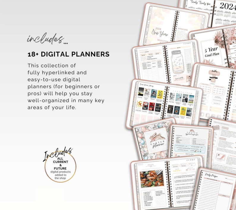 Digital Planner, Digital Sticker, Whole Shop Bundle, Budget, Fitness, Notebook, Goals and Meal Planning for iPad and Tablet, GoodNotes Etc.. image 4