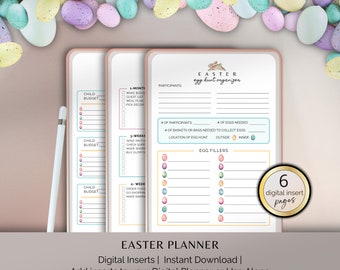 Easter Planner Goodnotes Template Digital Planner Easter Organizer, Easter Baskets, Digital Insert Templates use with a Digital Planner