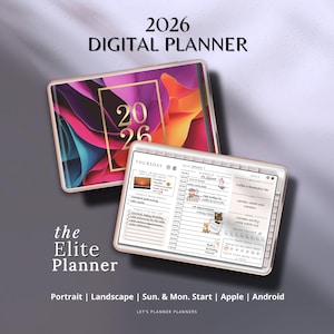 2026 Digital Planner, ADHD Planner Habit Tracker and Daily Routine Journal