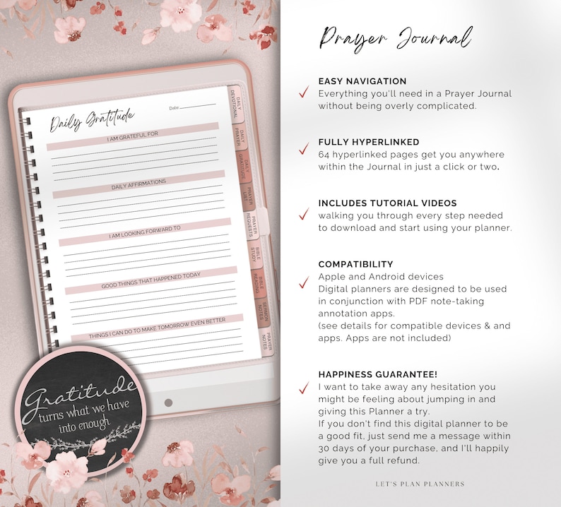 Prayer Journal Goodnotes iPad and Notability Digital Planner Bible ...