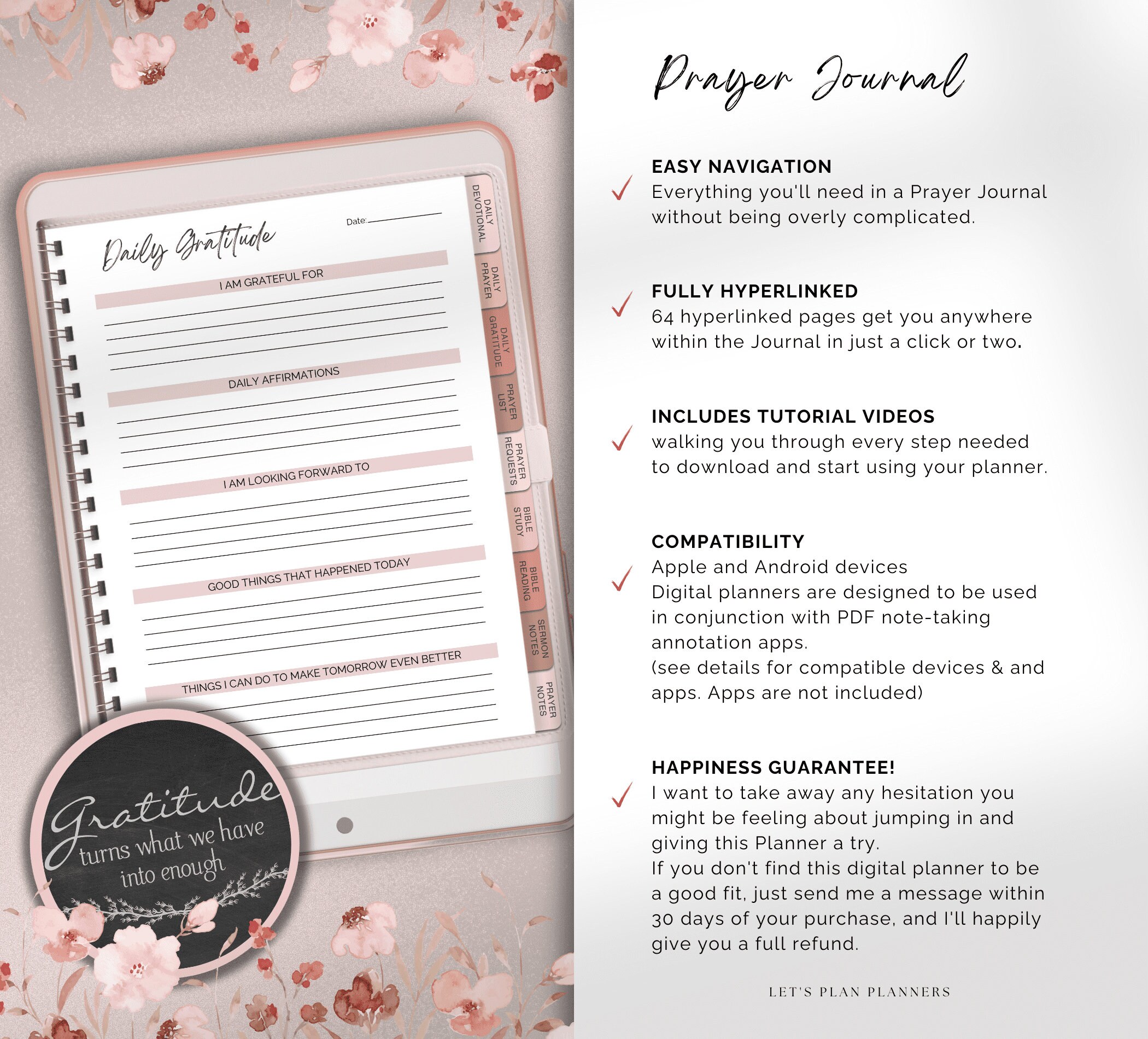 Prayer Journal Goodnotes iPad and Notability Digital Planner Bible ...