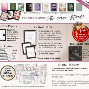 2025 Digital Planner Goodnotes Template for iPad Tablet and Phone With ...