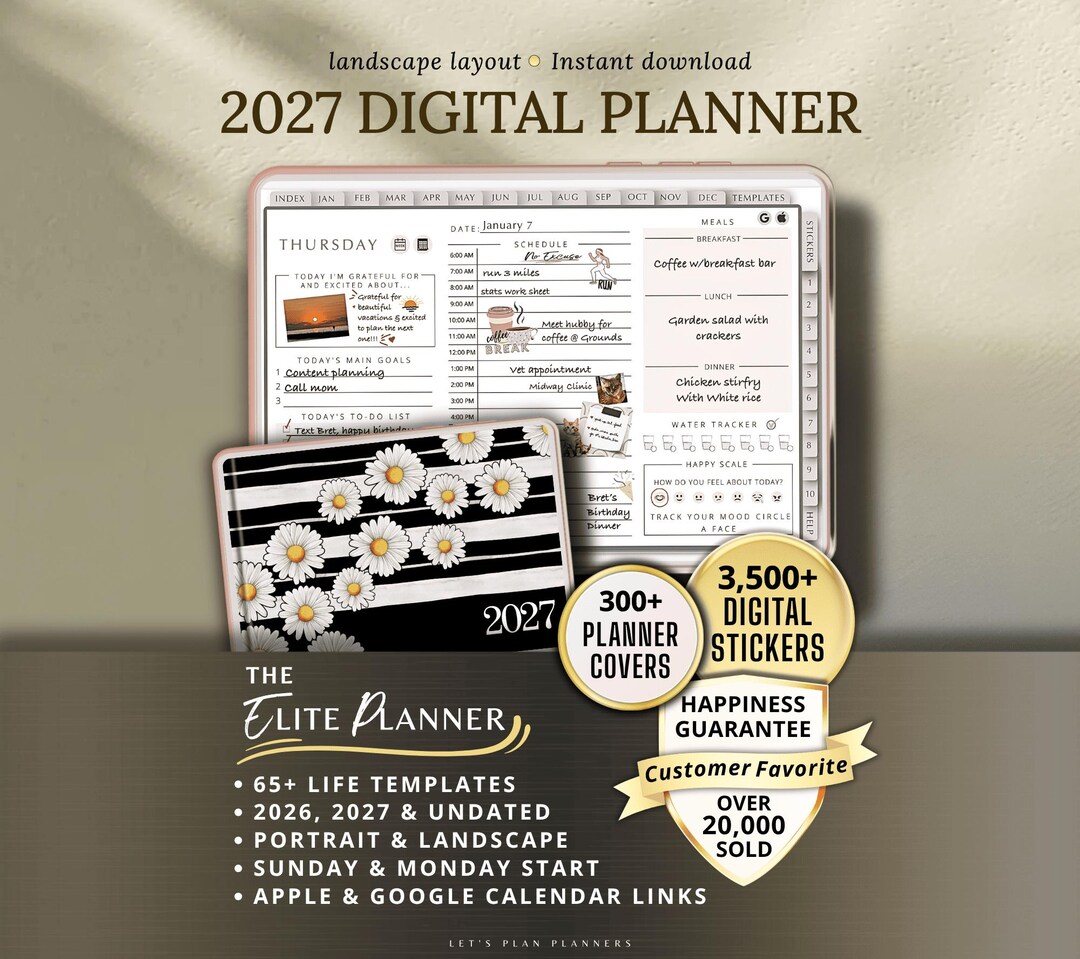 2027 Digital Planner Goodnotes iPad Template Weekly Notability ...