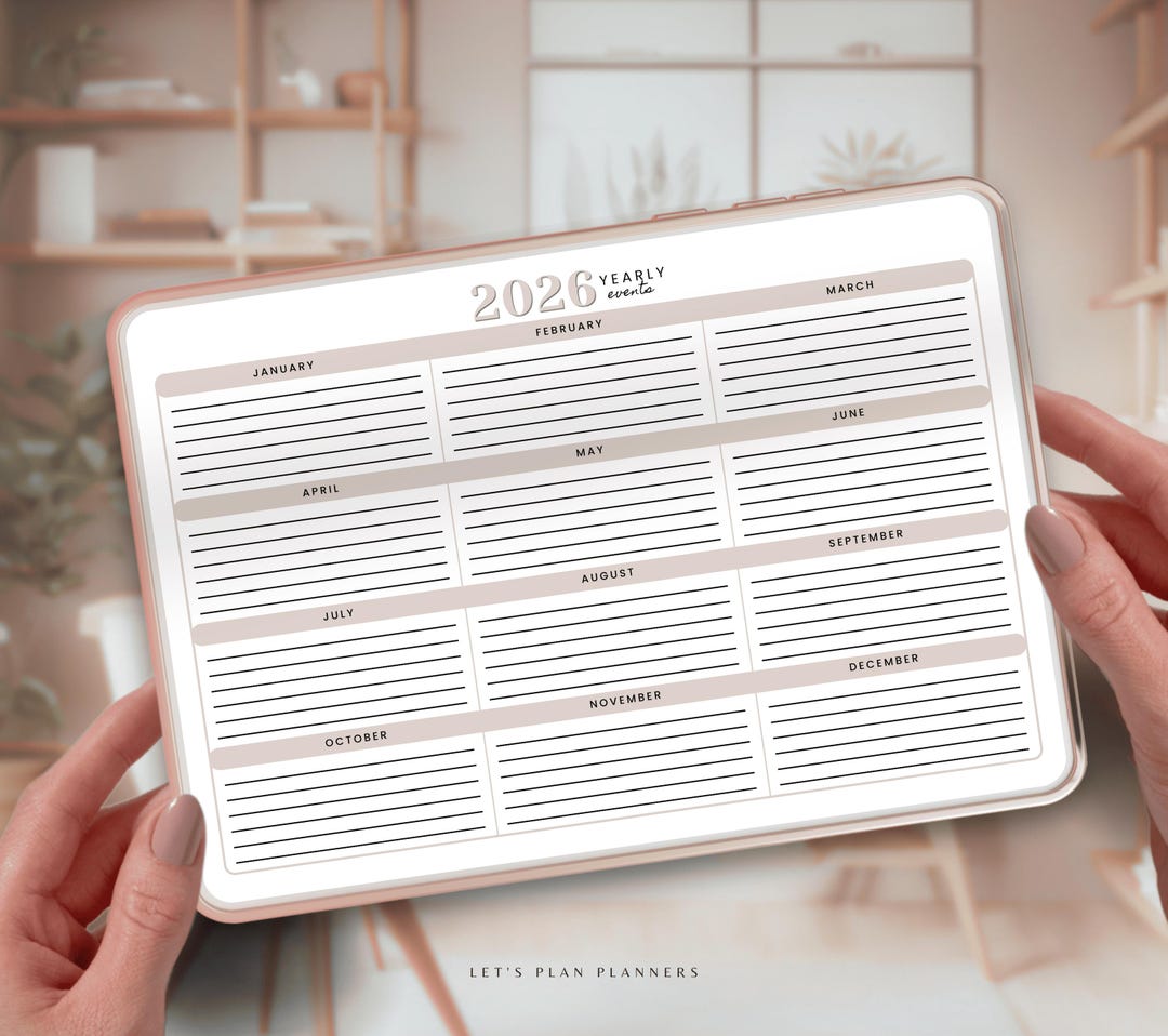Events Insert 2026 Yearly Event Planner Insert Goodnotes iPad Digital Inserts ...