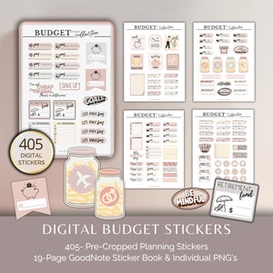 Digitale budgetstickers Digitale plannerstickers Financiële plannerstickers Budgetstickers GoodNotes Stickerboek Individuele PNG-stickers