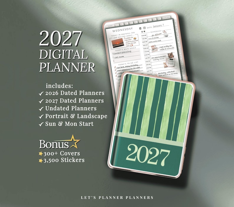 Digital Planner 2027 Goodnotes iPad Template Notability Android Tablet ...