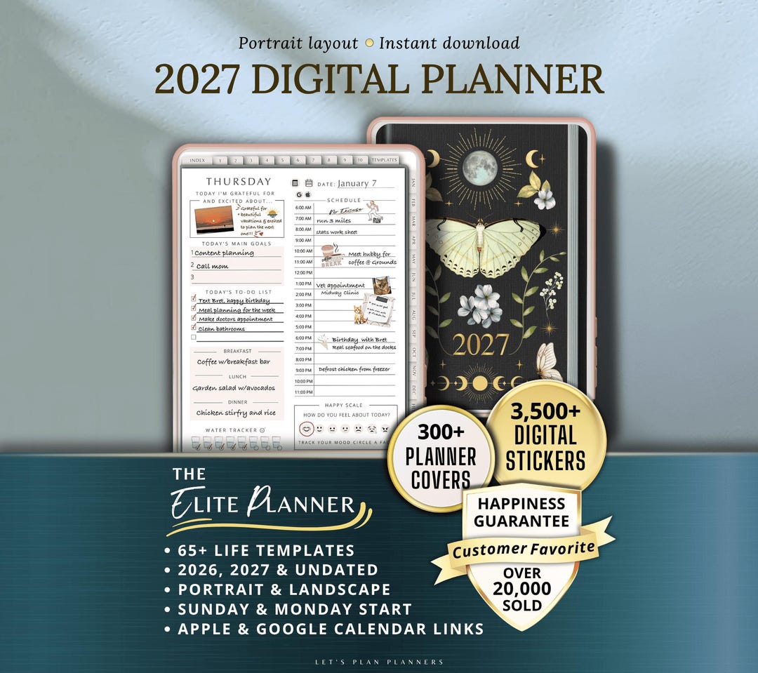 2027 Digital Planner Goodnotes Template iPad Android Notability Planner ...