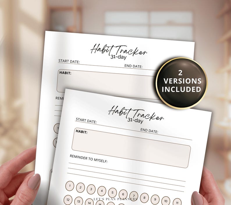 Habit Tracker Printable PDF Planner Page Insert Template - Etsy