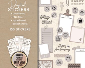 Digitale Planner Sticker: GoodNotes PNG Icons (150 Sticker)