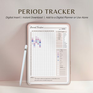Period Tracker Digital Planning Template  Digital Planner  Digital Download Planner Insert Cycle Tracker for Tablets iPads and Phones